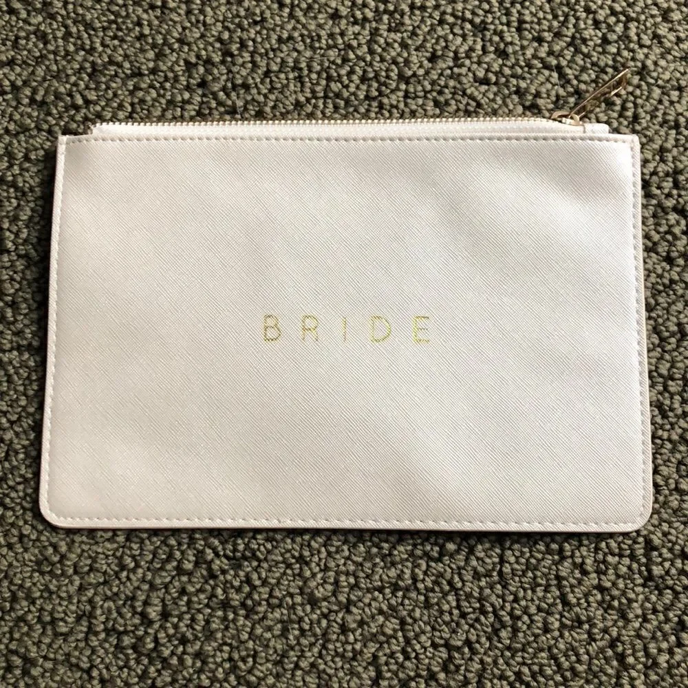 BRIDE Zip Pouch—off white/gold